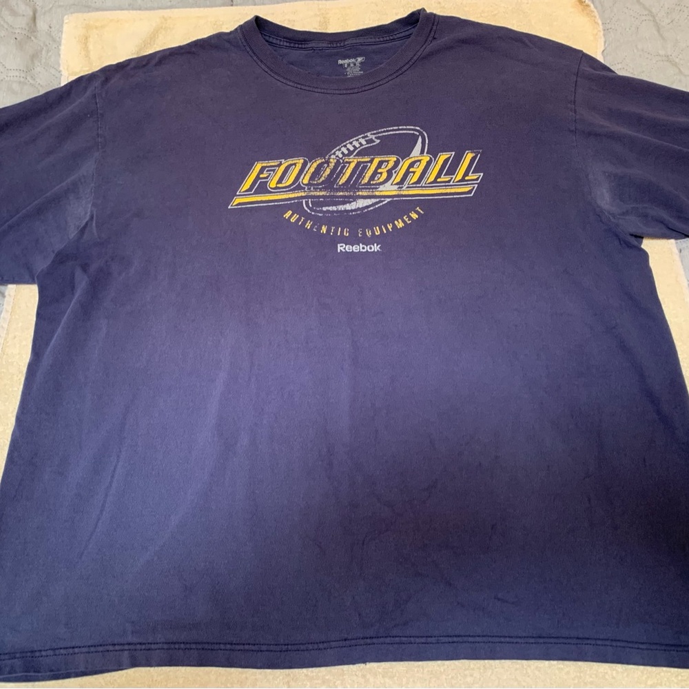 Pre Owned Mens 2XL Blue Reebok t shirt Football